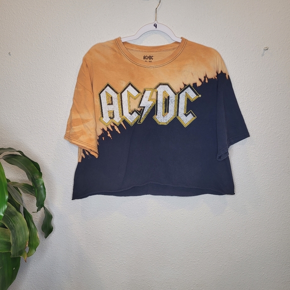 AC/DC | Tops | Acdc Cropped Tie Dye T Shirt | Poshmark